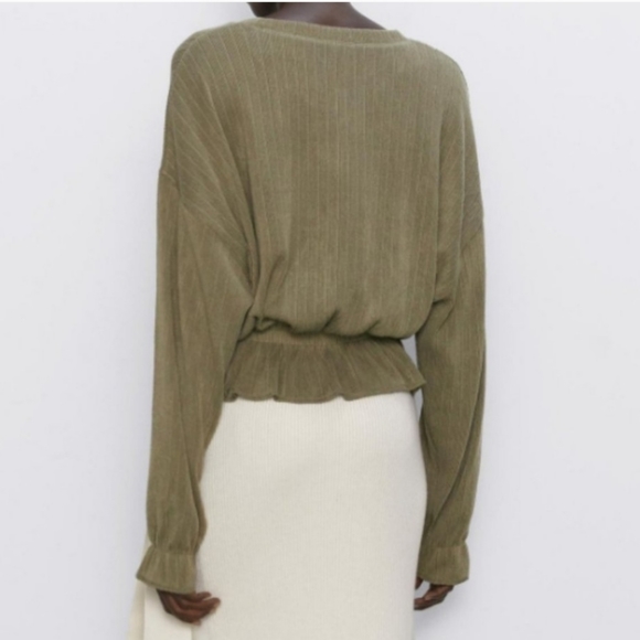 Zara Peplum Long Sleeve Top - Picture 2 of 7